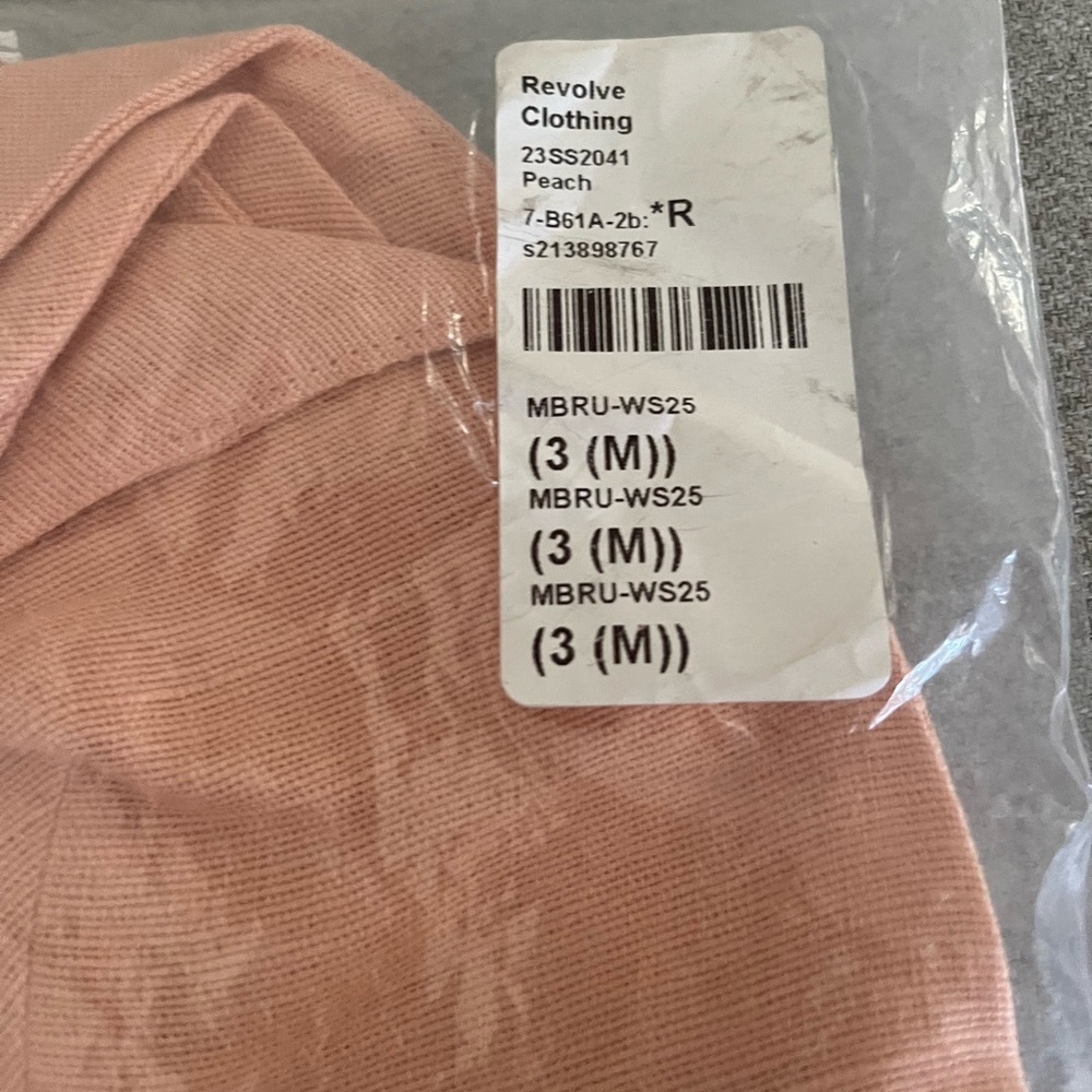 MATTHEW BRUCH x Revolve Triangle Tie Front Crop Top in Peach - Picture 6 of 6